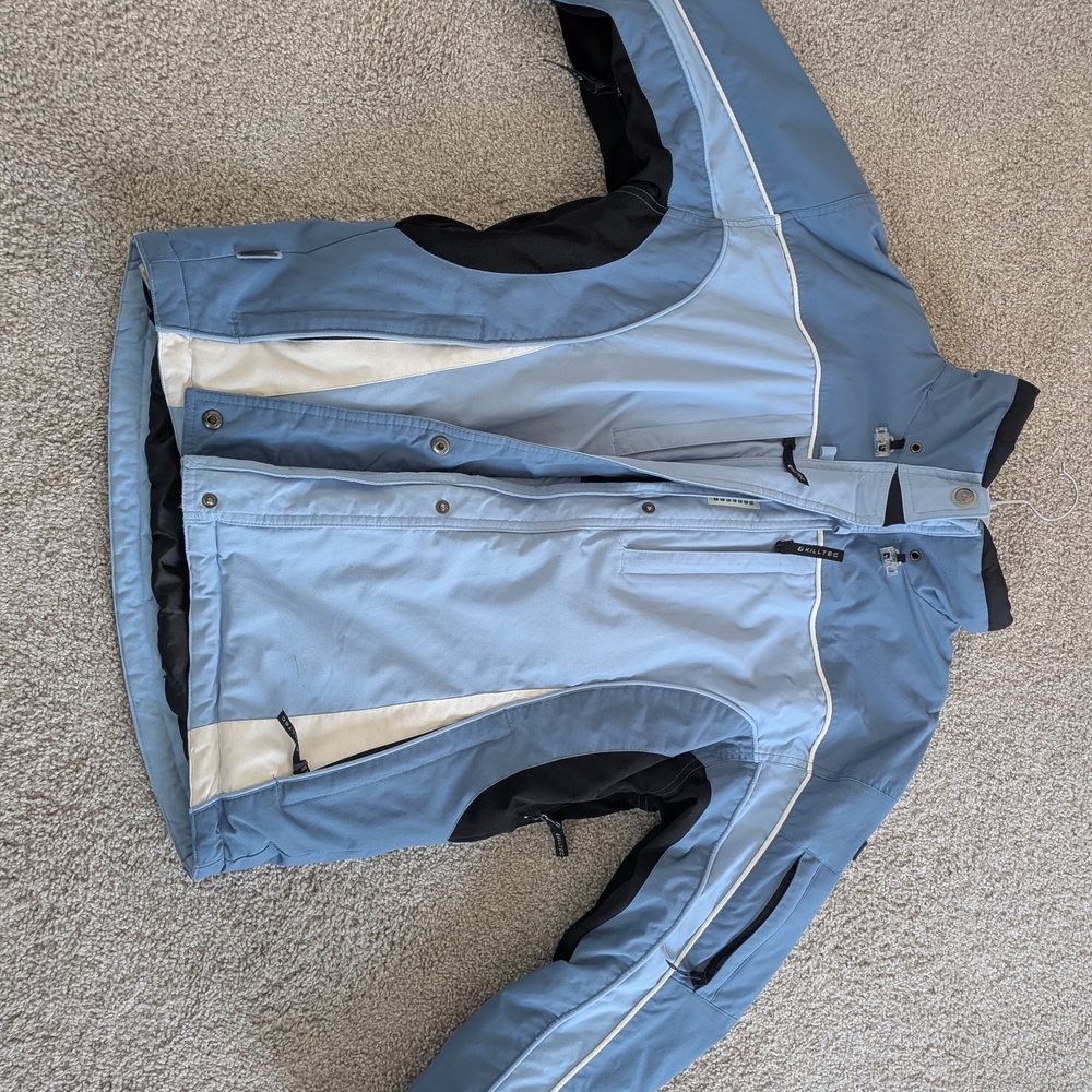 Men's Light Blue and White Ski Jacket